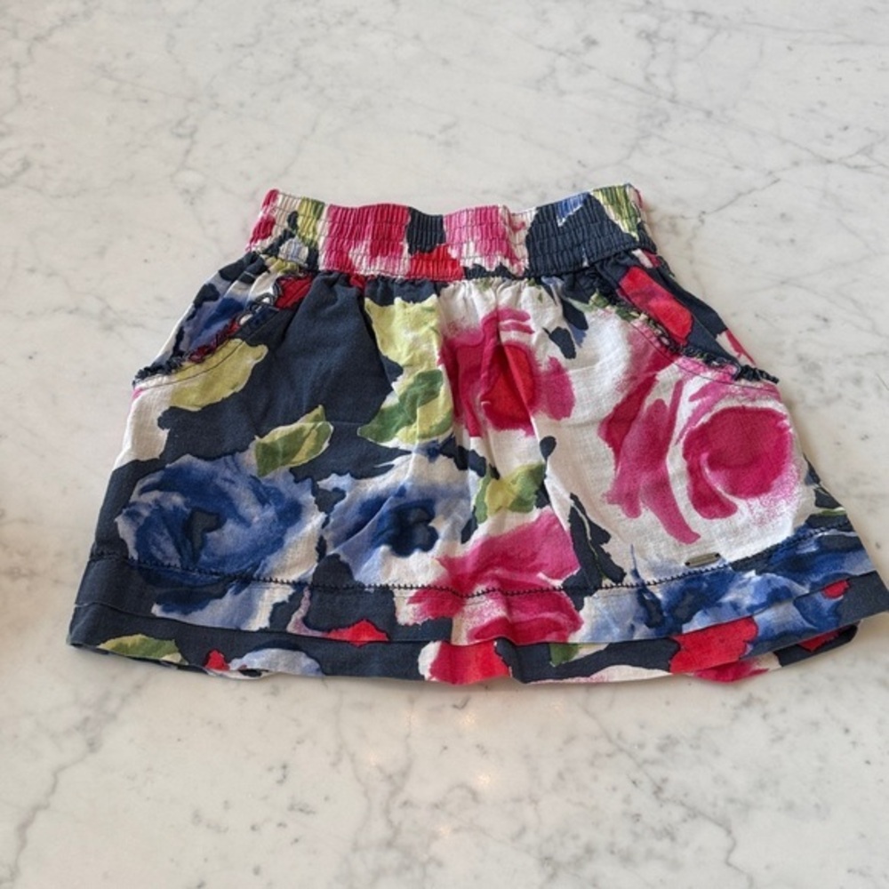 Abercrombie Kids Girls Floral Skirt Size Small Watercolor Print Pockets Boho